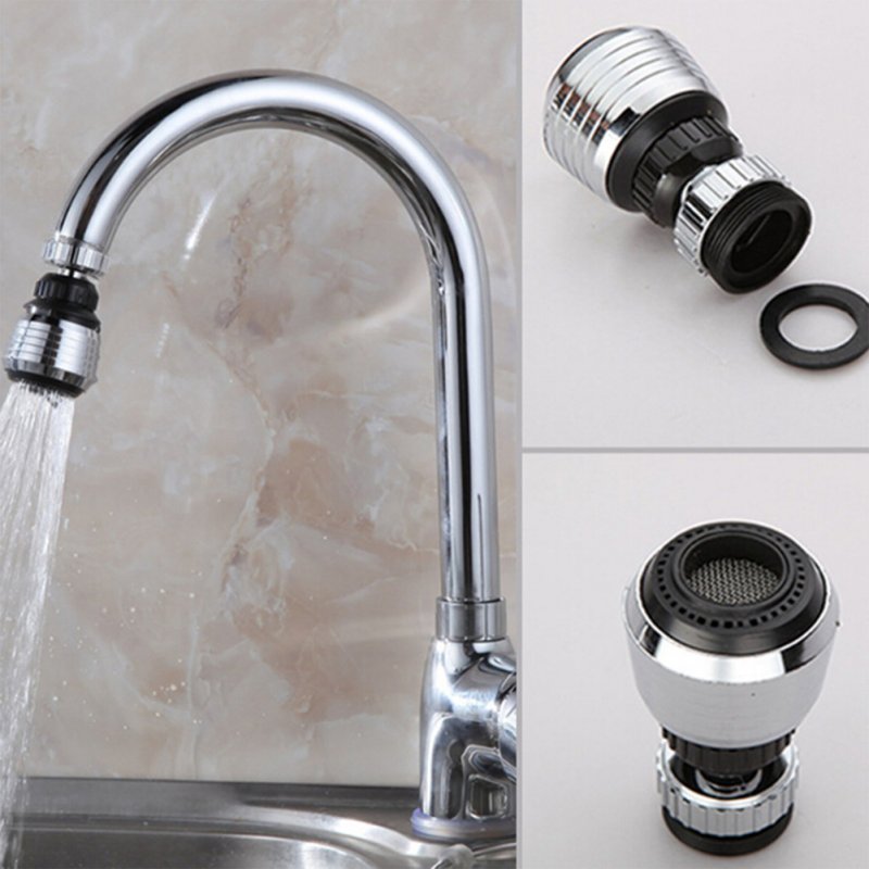 360 Degree Rotating Faucet Filter Tip Water Bubbler Faucet Anti-splash Economizer Kitchen Supplies black