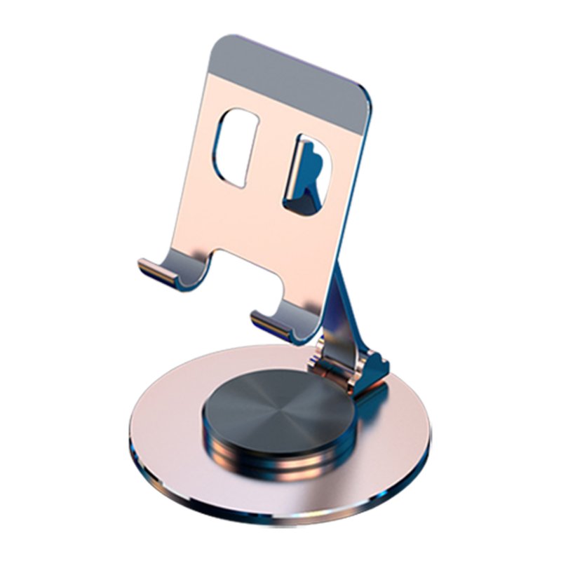 360 Degree Rotating Phone Stand Holder Multi-functional Folding Tablet Bracket For Office Desktop Bedside [rose gold]