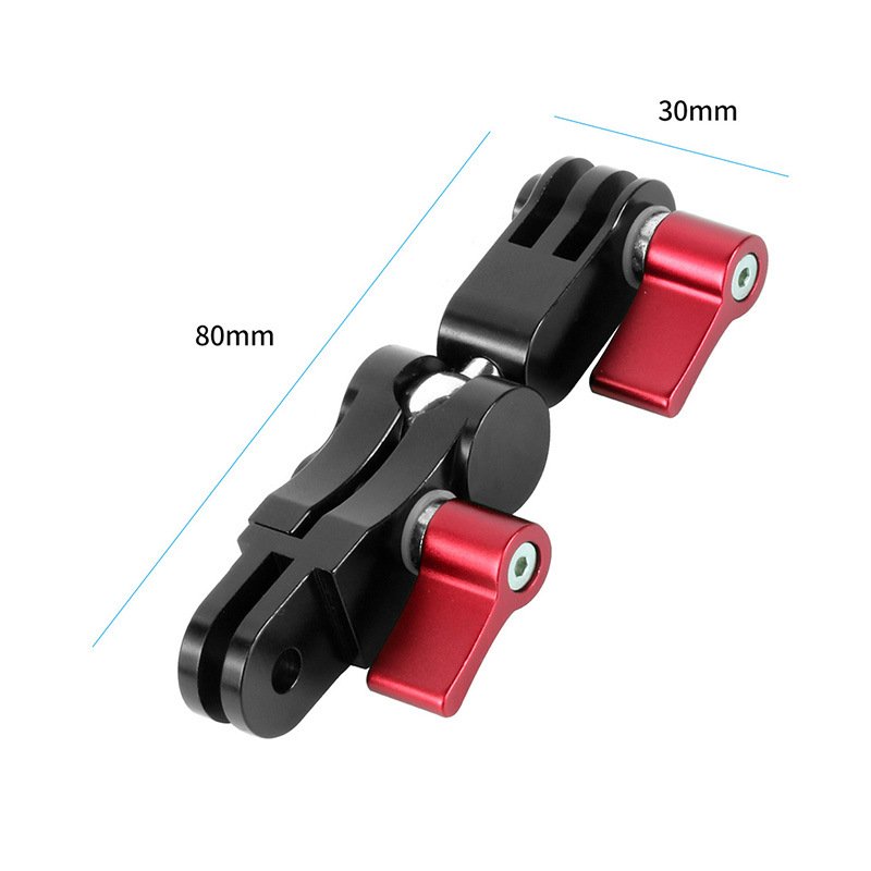 360 Degree Rotation Mounts Adapters Helmet Adapters Mounts for Gopro DJI Osmo Action XIAOMI YI EKEN Action Camera red