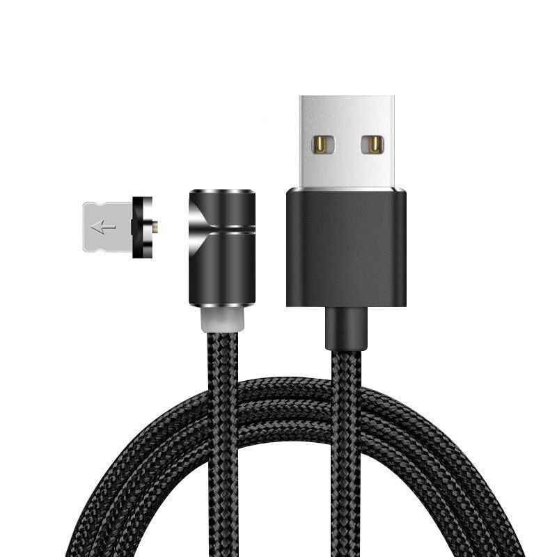 360° Magnetic Charging Cable for Apple Plug Micro USB Type-c black