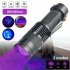 365nm Mini Uv Flashlight With Clip 3 Modes Adjustable Urine Detector For Camping Cycling Mountaineering SK68 Mini Flashlight