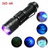 365nm Mini Uv Flashlight With Clip 3 Modes Adjustable Urine Detector For Camping Cycling Mountaineering SK68 Mini Flashlight