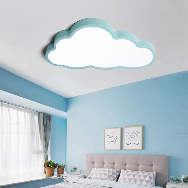 36W/48W LED Baby Bedroom Cartoon Cloud Shape Ceiling Lamp 220V Blue No Dimming White light_(57x33x12cm 1.7kg)