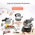 36pcs 50pcs Play Kitchen Accessories Toy With Light Music Play Food Sets Pretend Play Kitchen Kits For Girls Boys Gifts 50 piece set red
