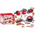36pcs 50pcs Play Kitchen Accessories Toy With Light Music Play Food Sets Pretend Play Kitchen Kits For Girls Boys Gifts 36 piece set red
