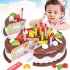 37pcs Sets Funny Toys Birthday Cake DIY Model Children Kids Early Educational Pretend Play Kitchen Food Plastic Toys  37 sets  chocolate   express box 190g
