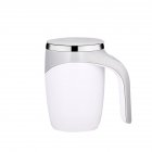 380ml Portable Automatic Magnetic Stirring Coffee Mug 304 Stainless Steel Electric Mixing Cup Mixing Coffee Tumbler white