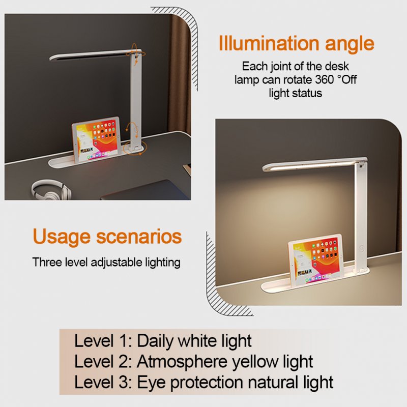 Laptop Desk For Bed With LED Lamp 3 Levels Brightness 5 Adjustable Heights 10.6-15.4Inch Foldable Multifunctional Bed Desk 