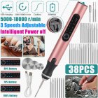 38PCS 10w 4.2v Electric Engraving Pen with 300mah Battery Cordless Rotary Tools
