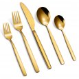 US US CIBEAT 20 Piece Stainless Steel Kitchen Flatware Set - Gold