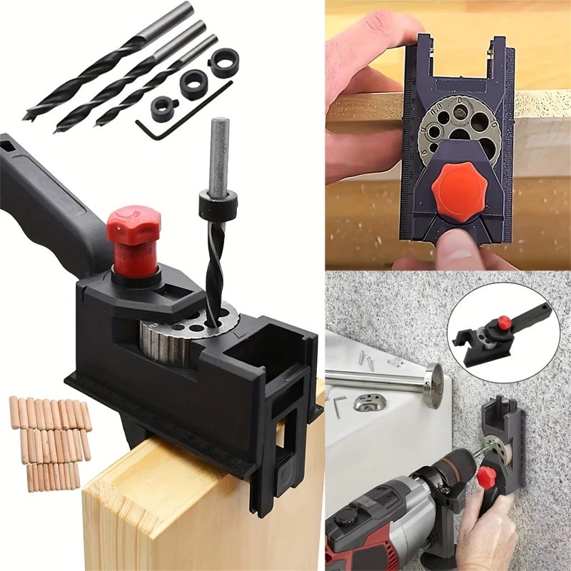 38pcs/Set Woodworking Carpentry Positioner 0.12-0.47 Inch High Precision Woodworking Hole Drill Tool Adjustable Width Wood Pin Fixture Woodworking Joint Tool