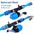 38pcs set Children Sea Pole Set Mini Spinning Rod Fishing Rod Accessories Camouflage blue 38 piece suit 1 2m