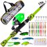 38pcs set Children Sea Pole Set Mini Spinning Rod Fishing Rod Accessories Camouflage green 38 piece suit 1 8m