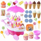 39pcs Kids Pretend Play Toy Set, Mini Simulated Candy Wheelbarrow Ice Cream Store, Play House Toys