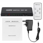 3D 1080p 5-port 5-in-1 HDMI Audio Video Converter Switch with Remote Control for PC DVD <span style='color:#F7840C'>Projector</span>