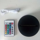 3D 7 Colors LED Lamp Base with Remote Control Night Light Base with Touch Switch for Home Decoration black Colorful touch remote control
