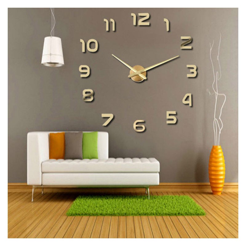3D Big Size Wall Clock Mirror Sticker Diy Living Room Decor Meetting Room Wall Clock
