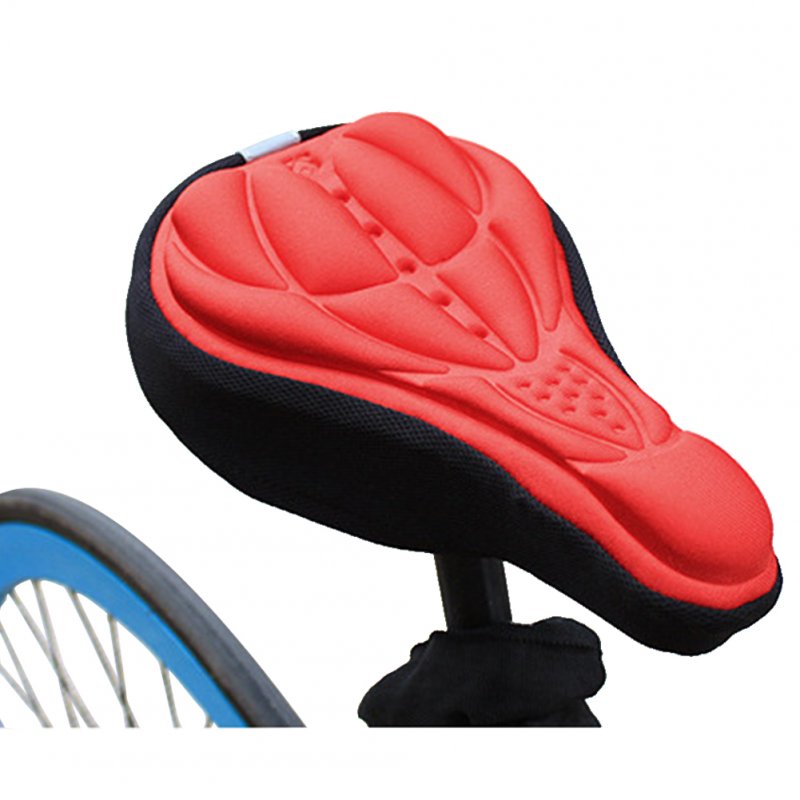 3D Breathable Bicycle Seat Cover Embossed High-elastic Cushion Perfect Bike Accessory red