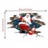 3D Cartoon Santa Claus Floor Wall Sticker for Home Christmas Decor Decal AFC8307