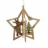 3D Christmas Wooden Pendant DIY Color Printing Santa Snowman Pendant Creative Christmas Tree Decoration Gift Stars   elk