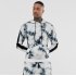 3D Digital Hoodie Leisure Sweater Floral Printed Gradient Color Top Pullover for Man H511 Top M
