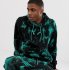 3D Digital Hoodie Leisure Sweater Floral Printed Gradient Color Top Pullover for Man H512 Top XL