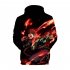 3D Digital Pattern Printed Demon Slayer Series Top Casual Hoodie Leisure Loose Pullover for Man Fire Blade Guard M