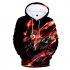 3D Digital Pattern Printed Demon Slayer Series Top Casual Hoodie Leisure Loose Pullover for Man Fire Blade Guard XL