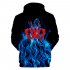 3D Digital Pattern Printed Sweater Long Sleeves Hoodie Top Loose Casual Pullover for Man W style M
