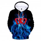 3D Digital Pattern Printed Sweater Long Sleeves Hoodie Top Loose Casual Pullover for Man W style M
