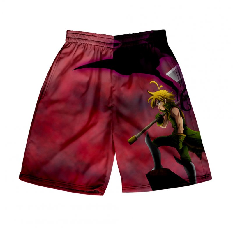 3D Digital Pattern Printed Shorts Elastic Waist Short Pants Leisure Trousers for Man C style_S