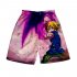 3D Digital Pattern Printed Shorts Elastic Waist Short Pants Leisure Trousers for Man F style M