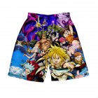 3D Digital Pattern Printed Shorts Elastic Waist Short Pants Leisure Trousers for Man H style L
