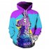 3D Digital Purple Donkey Printing Hooded Sweatshirts Purple donkey XXL