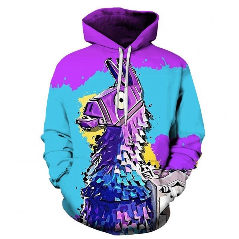 3D Digital Purple Donkey Printing Hooded Sweatshirts Purple donkey_M