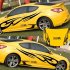 3D Flame Totem Decals Car Stickers Full Body Car Styling Vinyl Decal Sticker for Cars Decoration yellow