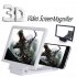 3D Foldable Cell Phone Screen Magnifier HD Expander with Stand  black