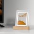 3D Glass Sandscape Hourglass Led Night Light Creative Quicksand Painting Atmosphere Light Table Lamp Blue