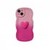 3D Love Heart Gradient Ramp Wave Edge Smart Phone Case Shockproof Protective Cover Compatible For IPhone 15 Pro Max 14 13 12 KD gradient pink blue 15plus