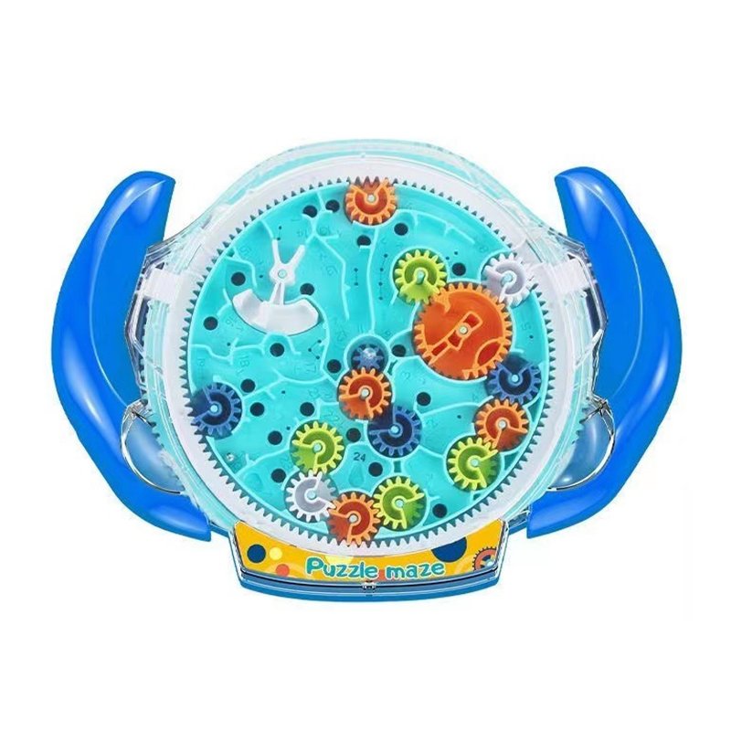 3D Maze Puzzle Game Funny Gear Labyrinth Disk Gear Balance Ball Brain Teaser Puzzle Logic Game Toys For Kids blue