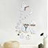 3D Mirror Surface DIY Wall Clock Sticker for Living Room Decoration black