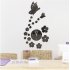 3D Mirror Surface DIY Wall Clock Sticker for Living Room Decoration black