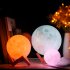 3D Moon Shaped Lamp Moonlight Colorful Touch USB LED Night Light Decor Home Decor Gift 2 colors  without remote control  10cm