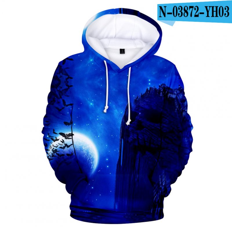 3D Mountain in Night Digital Printing Hooded Sweatshirts for Men Women Halloween Wear N-03872-YH03 4 styles_M