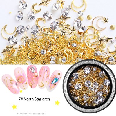 Wholesale 3d Nail Art Decorations Star Moon Glitter Manicure Tips