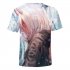 3D Pattern Printed Shirt Short Sleeves and Round Neck Top Pullover for Man E XXXXL