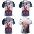 3D Pattern Printed Shirt Short Sleeves and Round Neck Top Pullover for Man E XXXXL