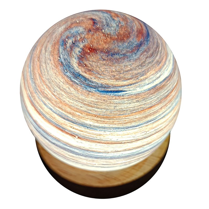 3D Planet Lamp 3-color Stepless Dimming Creative Romantic Bedroom Night Light For Christmas Birthday Gifts (80mm) sunset glow