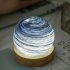 3D Planet Lamp 3 color Stepless Dimming Creative Romantic Bedroom Night Light For Christmas Birthday Gifts  80mm  sky blue