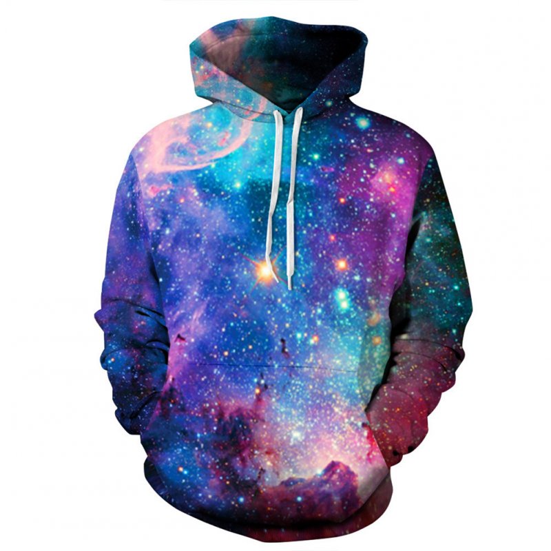 3D Print Starry Design Hoodie Cool Casual Long Sleeve Hooded Pullover Sweatshirt Top Starry sky_XXL
